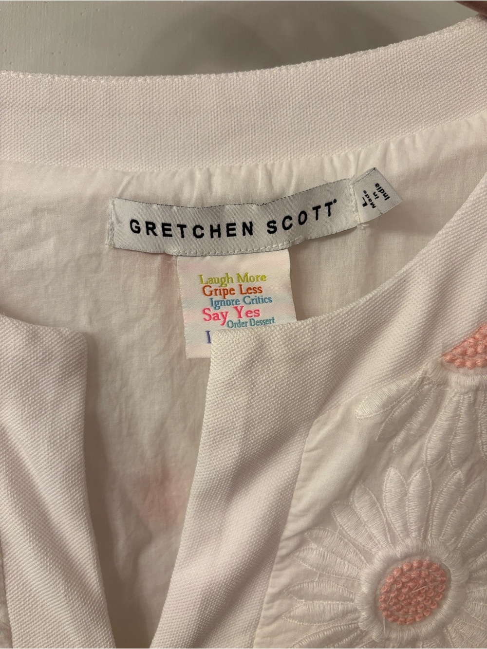 Gretchen Scott White Embroidered Daisy Swim Cover-Up - White with Pink Accents - Picture 6 of 7